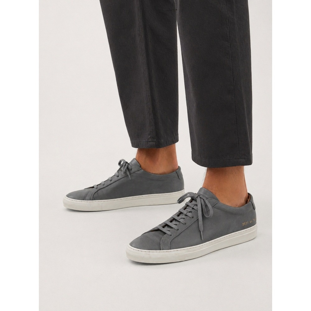 Common Projects Low Grey Leather Sneakers Mens 44 2071 5472 11 Made in Italy
